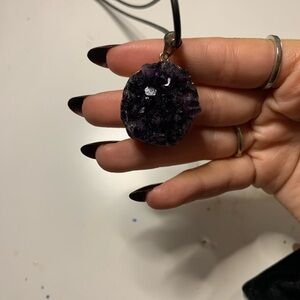 Amethyst Crystal Pendant Necklace